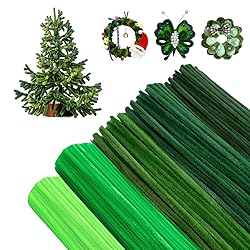 500 Pieces Green Pipe Cleaners Craft, 6 Colors Green Pipe Cleaners Bulk, 8mm Thick 12 inches Long Fuzzy Chenille Stems for DIY Art and Craft Projects