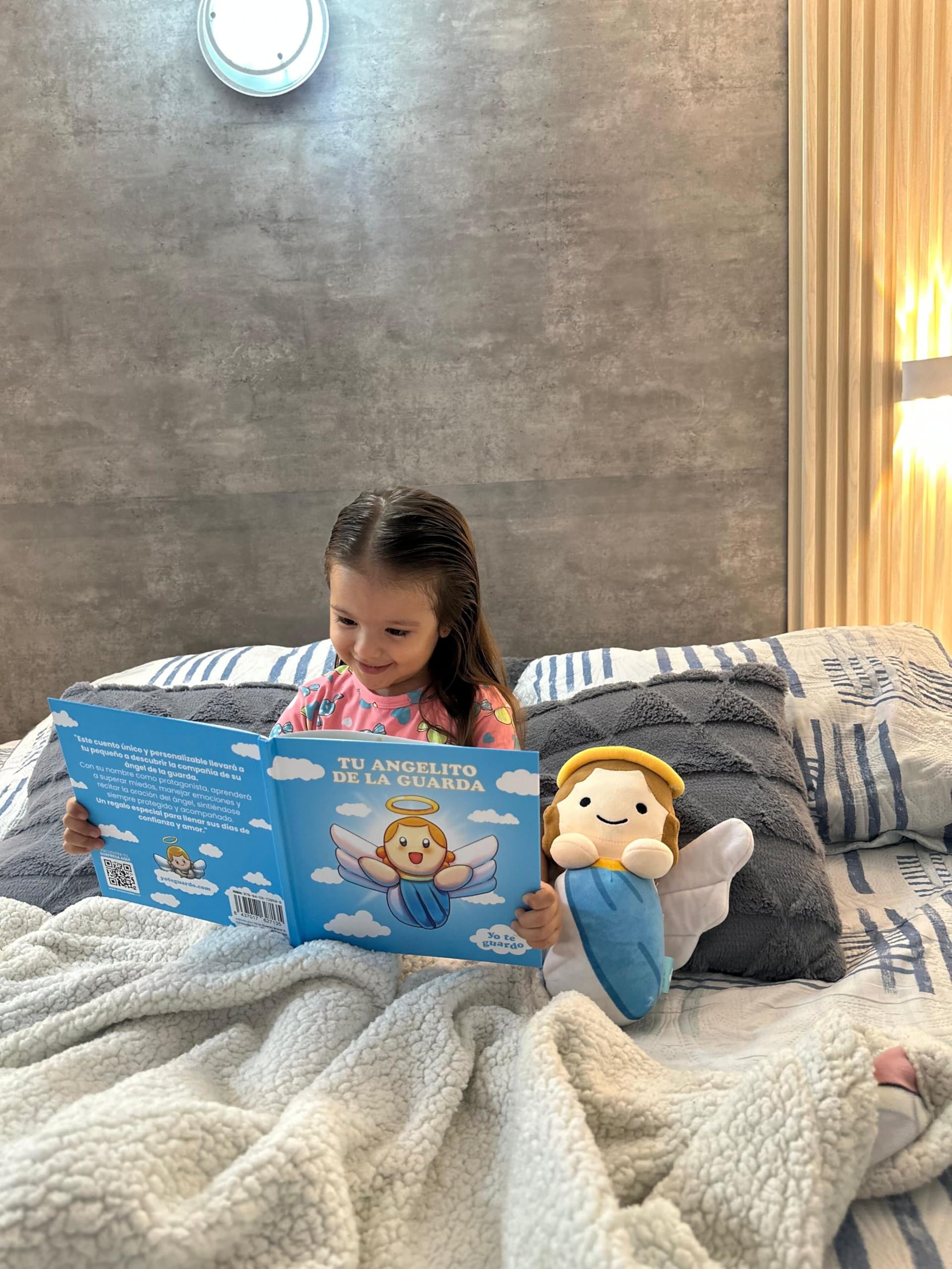 Pack Regalo Peluche Bebé Ángel 25cm y Cuento Infantil Personalizable – Regalo Bautizo Niño y Niña, Regalos Originales Bebés 1 Año, Cuentos Infantiles 3 años hasta 5 Años