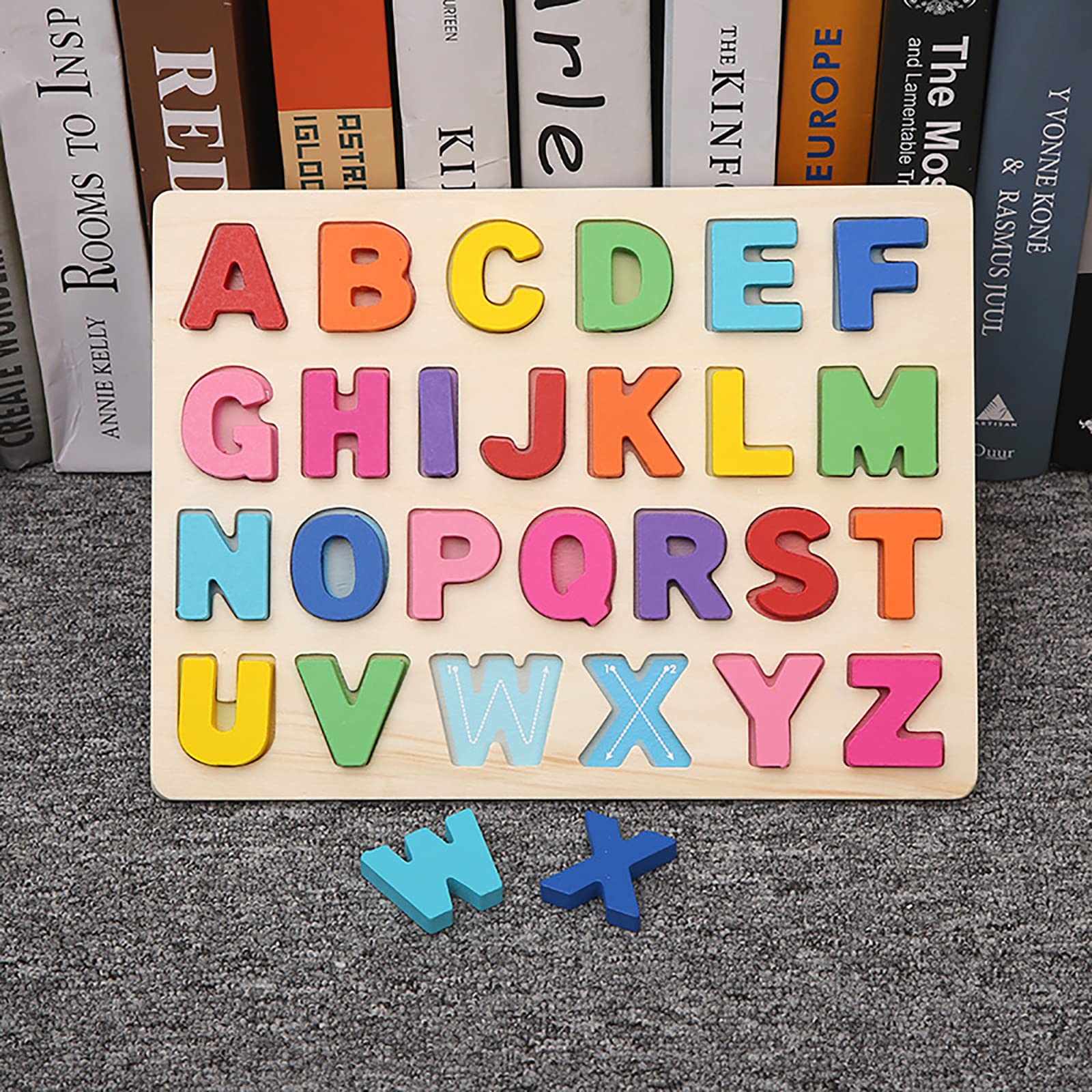 Amazon.co.jp: アルファベットパズル 木製 英語 英文字 木製パズル