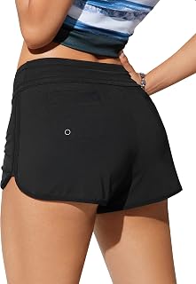 CRZ YOGA Women's Classic Dolphin Board Shorts 3 Inch - High Waisted Quick-Dry Swim Bottoms with Liner & Pockets