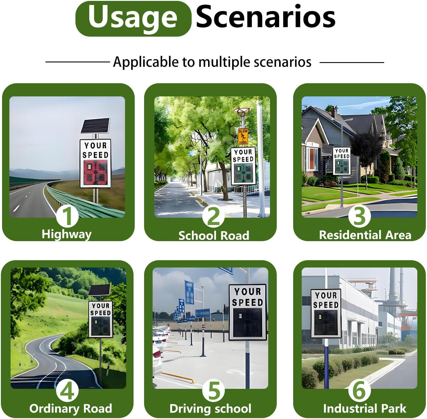 Solar Powered LED Radar Speed Limit Sign - Digital Speed Detector, Adjustable Yellow 600mm x 900mm, Eco-Friendly Traffic Control Solution for Enhanced Road Safety