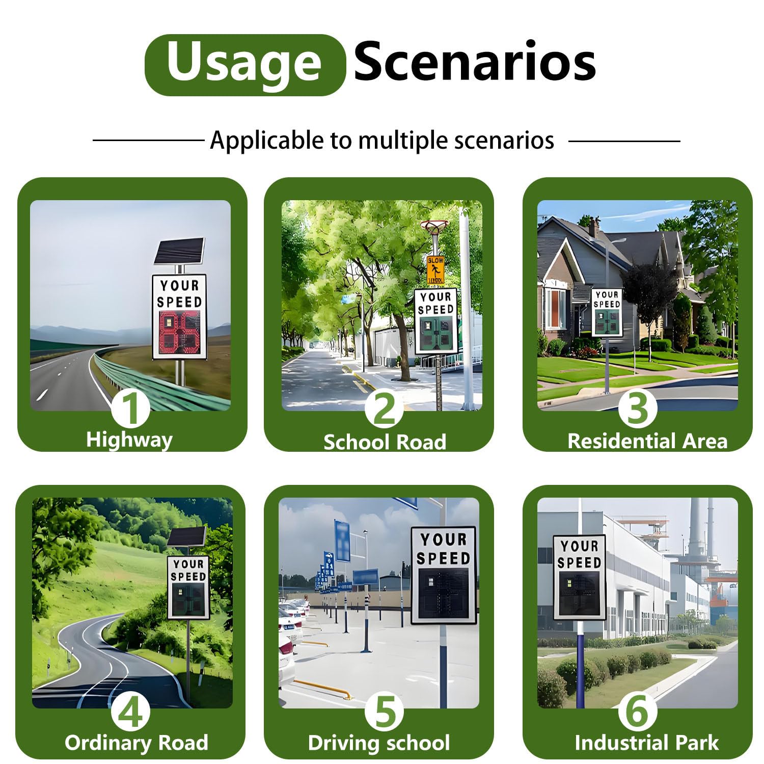 Señal de velocidad con radar, pantalla LED de velocidad alimentada por energía solar para zonas escolares, 500 mm x 700 mm, solución para el control de la seguridad vial.