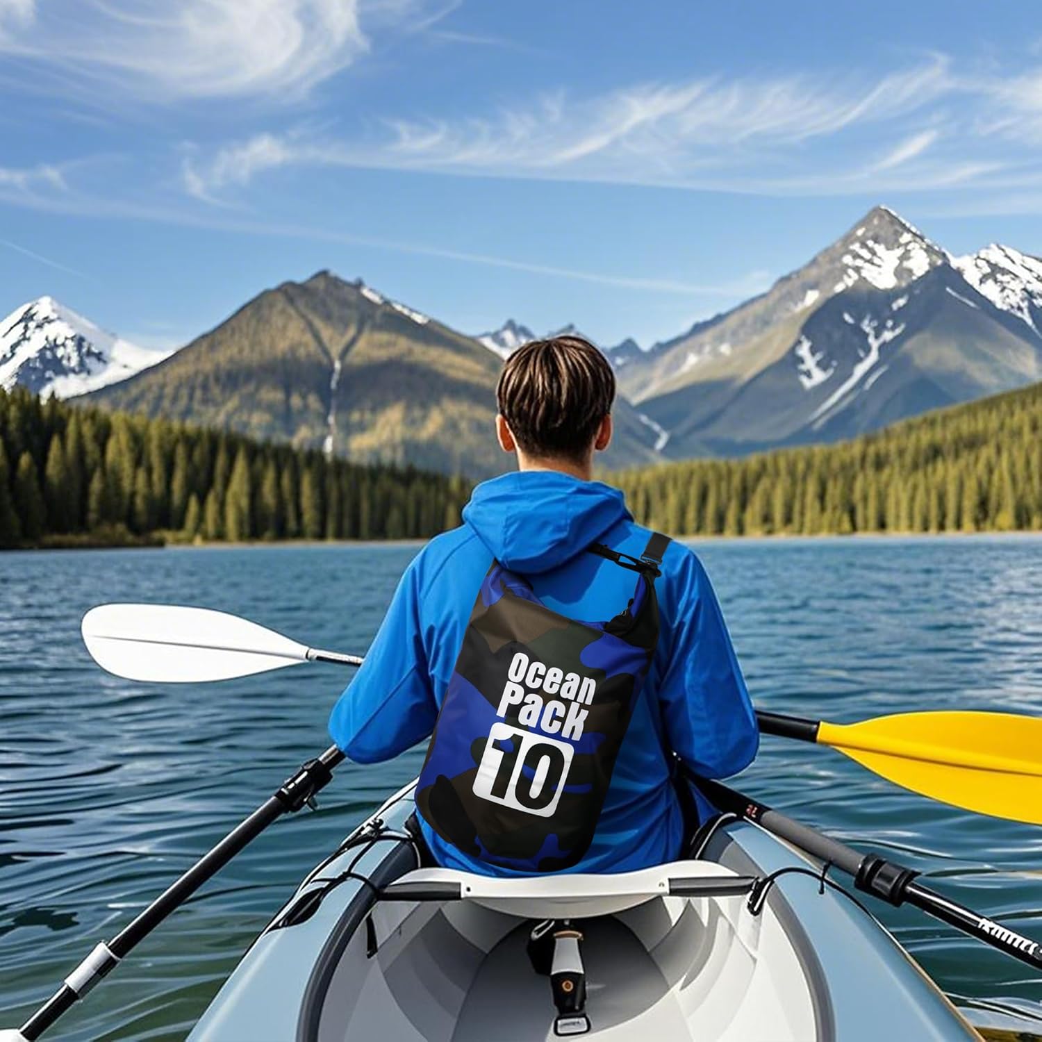 Dry Bag Waterproof for Women Men,20L Rolled Lightweight Dry Storage Bag Backpack with Phone Case for Travel,Swimming,Boating, Kayaking,Camping & Beach,Blue - Image 6