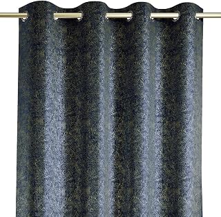 AmeliaHome Blackout Curtain 140 x 250 cm Pack of 1. eyelet cloth blackout curtain opaque shimmering vera navy gold