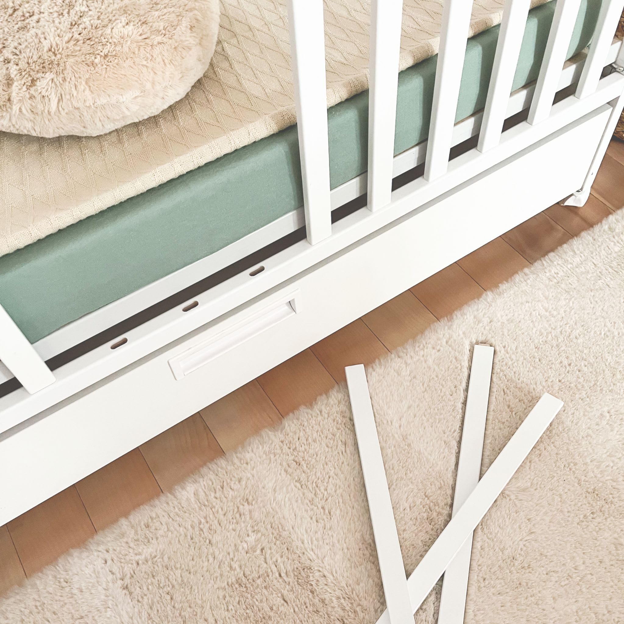 ATB Weiss Babybett mit Schubladen LUX 60x120 und Matratze - Weiss Baby Bett Für Baby - Massivholz Bed 120x60 - Kinderbett ab 3 Jahr - Weiß Crib 60 x 120 - Beyaz Bebek Yatagi - Komplett Cots Für Sleep