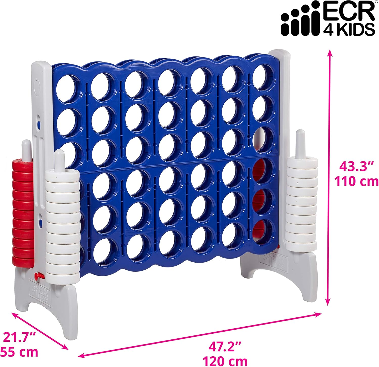 ECR4Kids Jumbo 4-to-Score Giant Game Set, Backyard Games for Kids, Indoor/Outdoor Connect-All-4, Adult and Family Fun Game, 43 Inches Tall, America – Red, White and Blue (Game Only) : Toys & Games