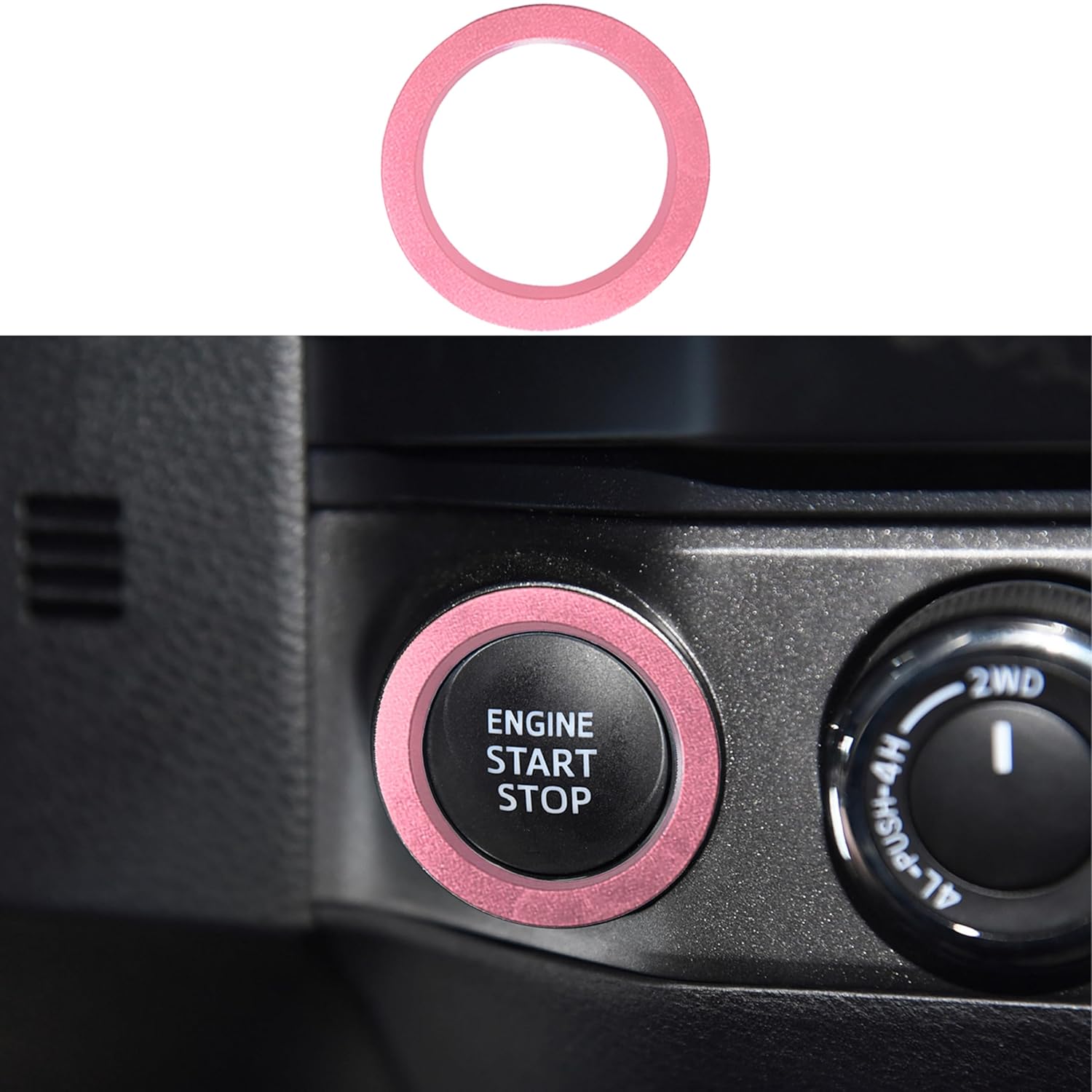 for Toyota Tacoma Accessories 2023 2022 2021 2020 with 8" or 7" Touchscreens Knob Covers - AC Vent Ring Button Knob Covers for Air Conditioner Volume Mirror Push Start Stop Button Trim 12Pcs (Pink)