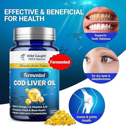 Miniatura 2 de Aceite de hígado de bacalao fermentado, procesado en frío y lactofermentado para preservar la máxima potencia de vitamina A, D, K2 y omega-3, apoya