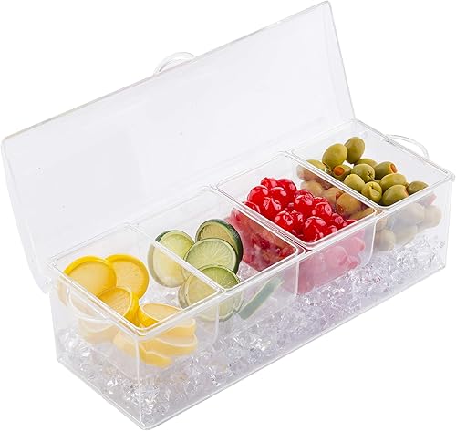 Miniatura 8 de Tablecraft 10008 Dispensador de condimentos, cuatro insertos de 1.5 pintas, transparente