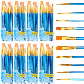 DECYOOL 90 Pcs Acrylic Small Paint Brushes Set for Oil Watercolor Artist