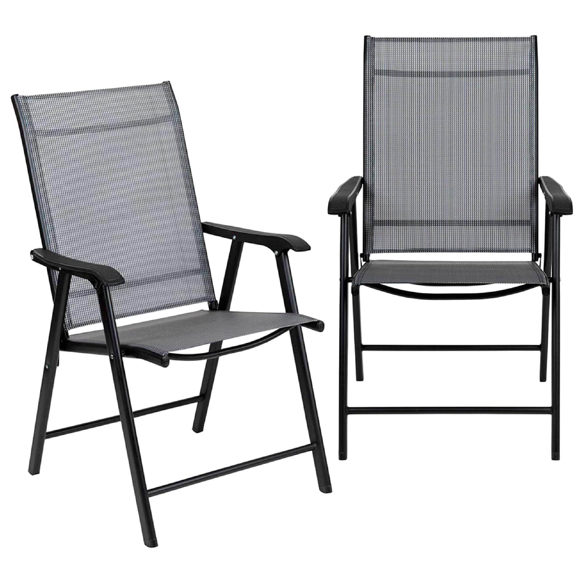 Lot de 2 chaises pliantes extérieur dossier réglable textilène respirant