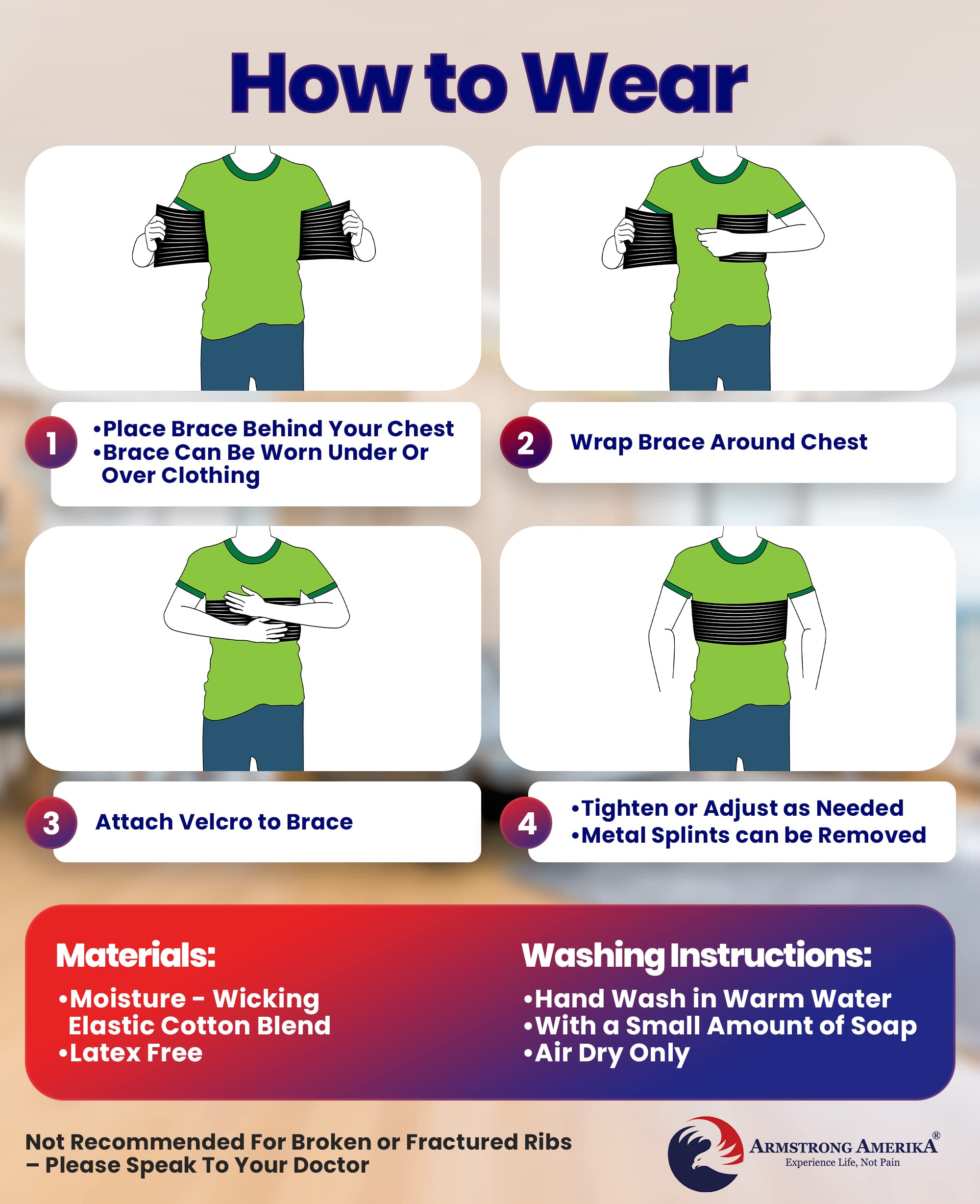 Buy Rib Brace Chest Binder Broken or Cracked Rib Belt to Reduce Rib