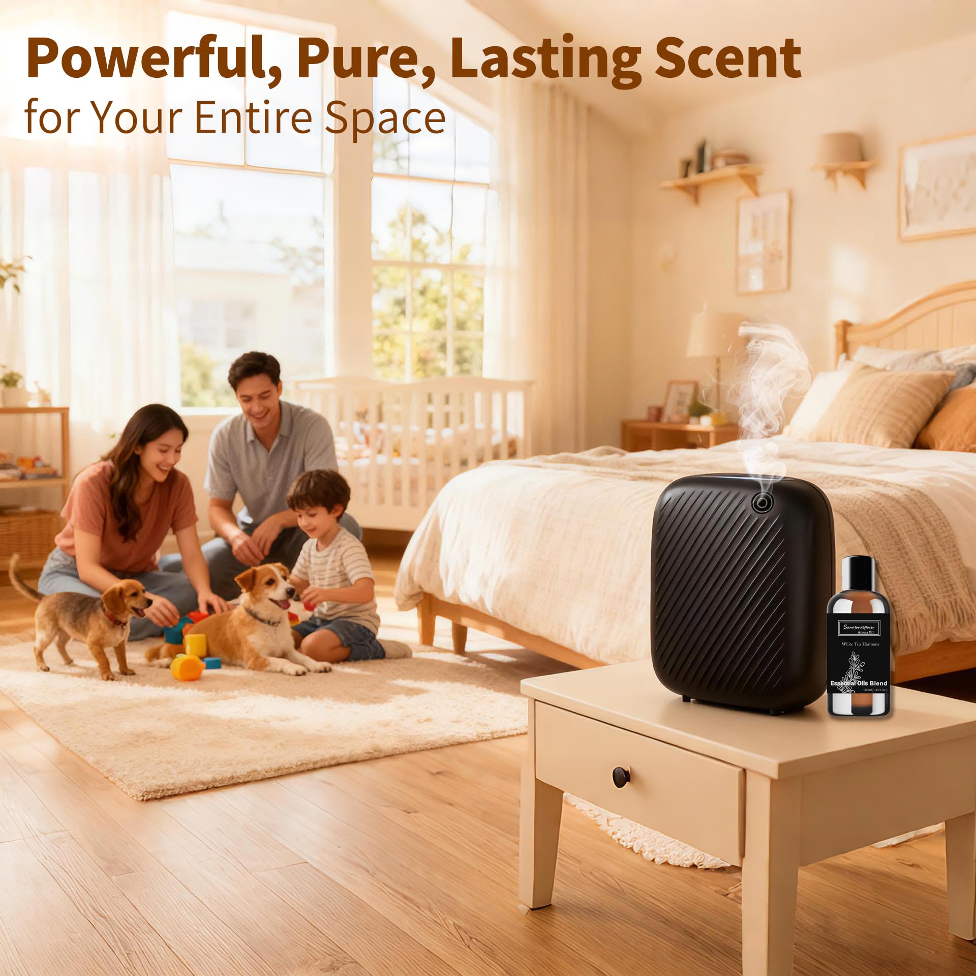 Smart Scent Air Machine Pro para el hogar, difusor de aceite esencial sin agua, difusor de aroma con tecnología de aire frío de 400 ml para habitaciones grandes y uso comercial, cubre hasta 2000 pies