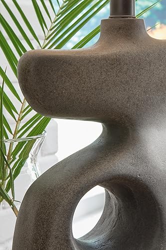 Miniatura 6 de Signature Design by Ashley Danacy Farmhouse - Lámpara de mesa compuesta de papel envejecido con interruptor de 3 vías, color negro