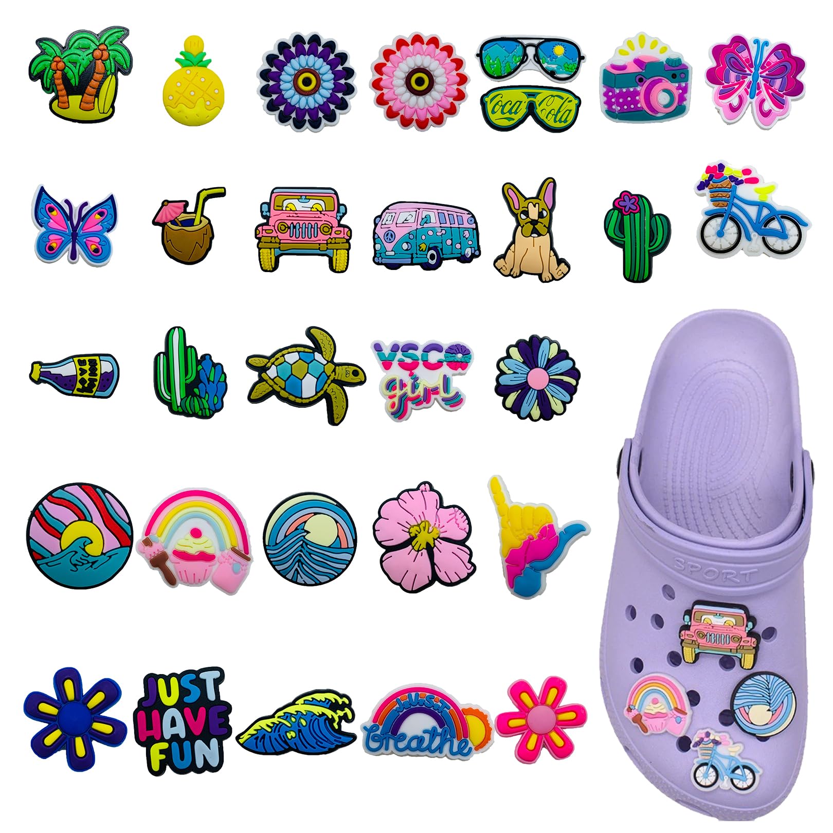 47 Stück Schuhanstecker Cartoon - Jibbitz Kompatible Charms