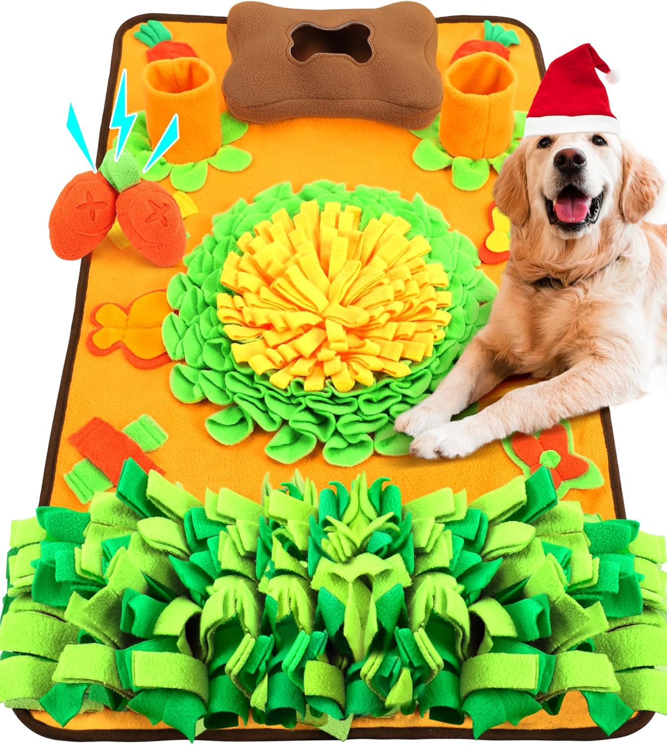 Snuffle Mat for Dogs Large and Small Breed, NonSlip Durable Dog Feeding Mat with Squeaky Toys
