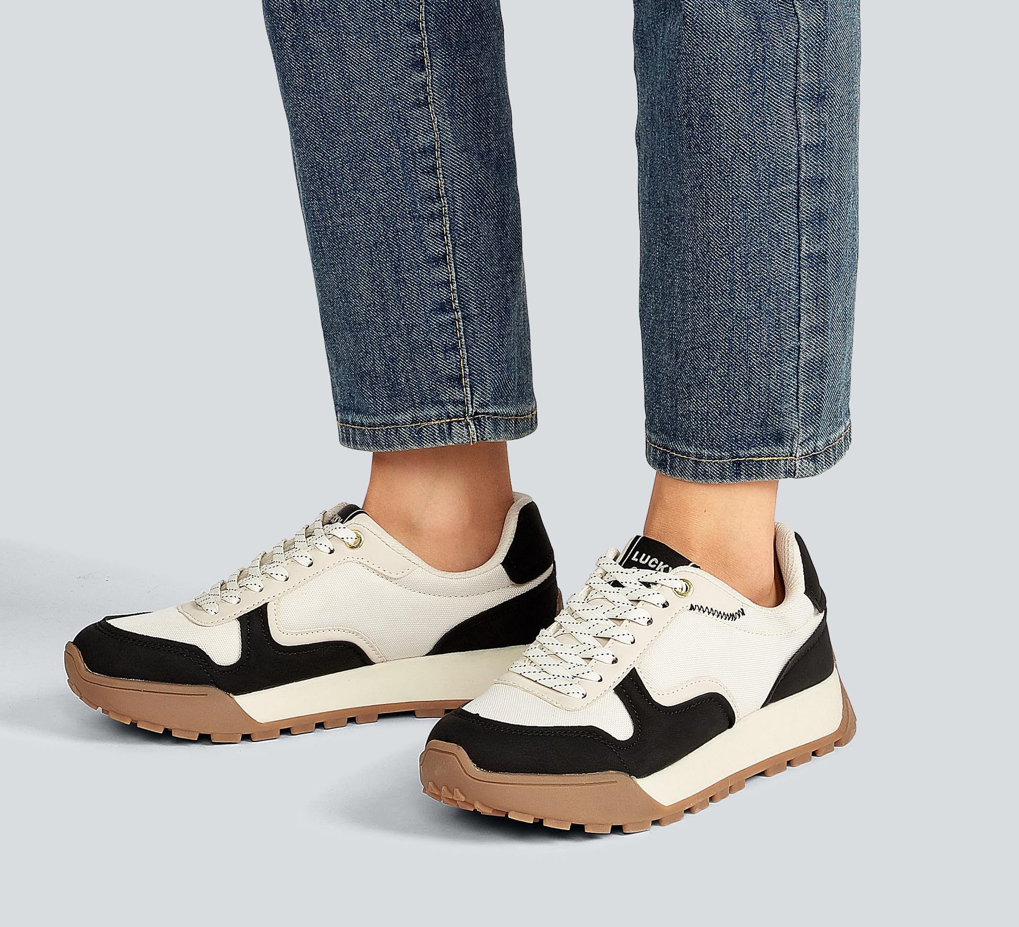 LUCKY STEP Zapatillas Mujer Plataforma Canvas Casuales con Cordones - Tenis Deportivos Retro para Caminar, Running, Moda y Estilo Clásico