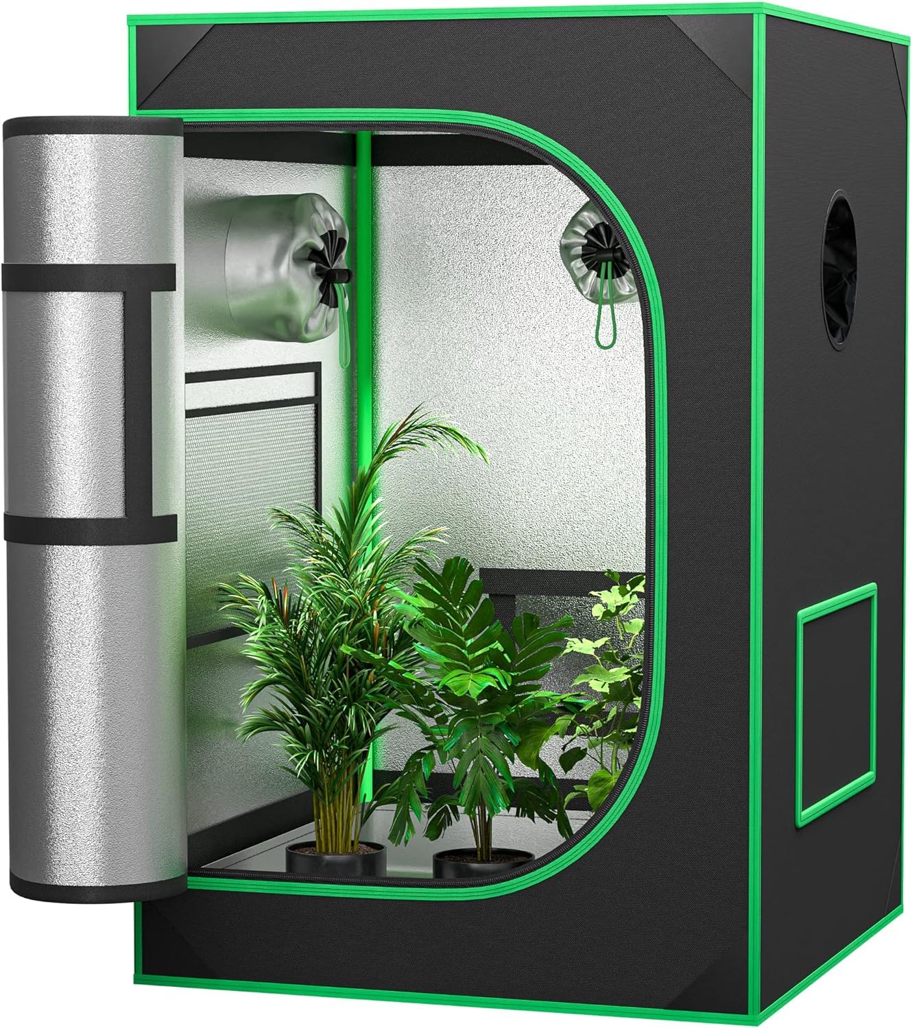 GrowZelt Grow Tent 60x60x140 Hochwertiges Schutzzelt für Pflanzen, robust und vielseitig einsetzbar, einfach zu montieren Inklusive Perspektivfenster Garten