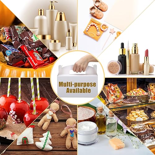 Miniatura 5 de Tinlade 36 cajas a dos aguas grandes de 9.5 x 5 x 5 pulgadas, cajas de regalo de cartón con asas, cajas de regalo de fiesta para regalo de semana