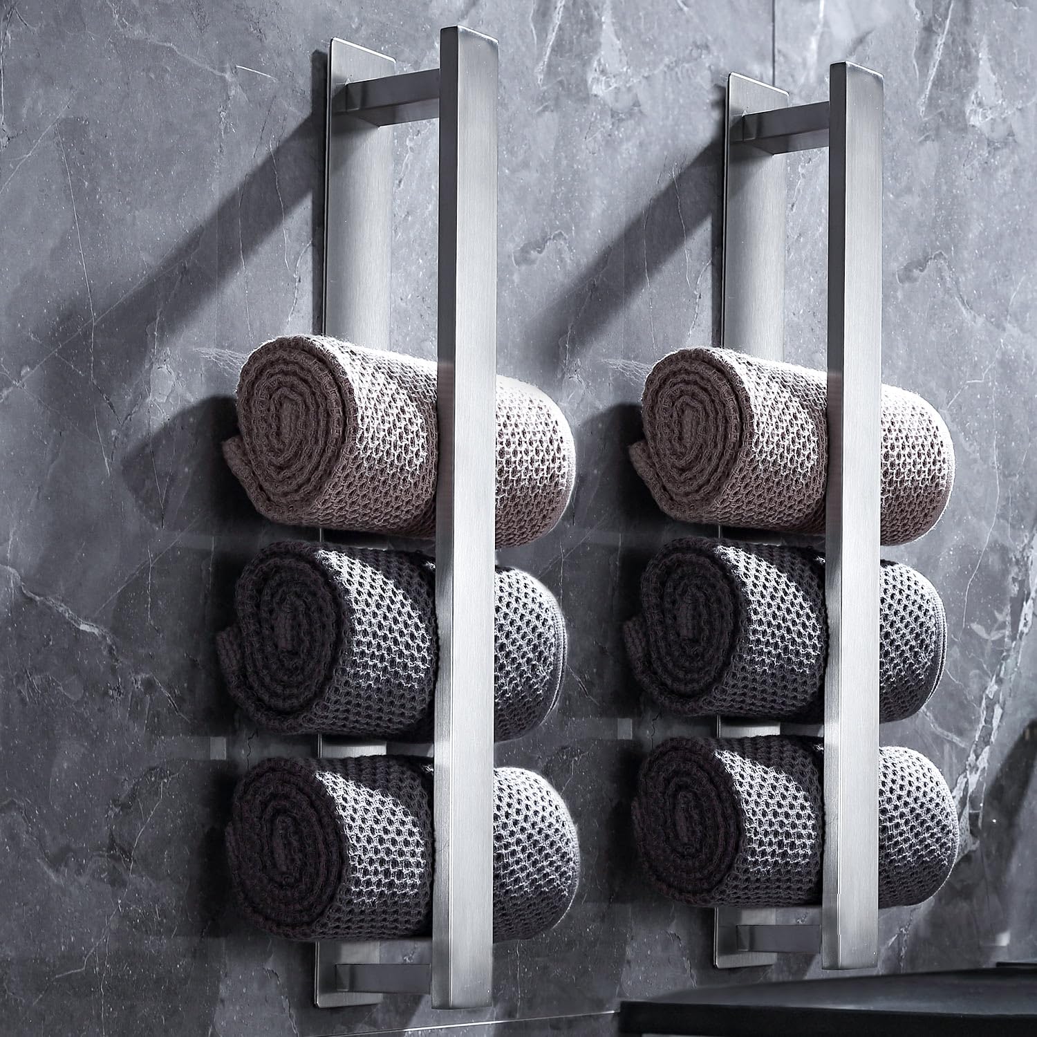 Gancio doppio autoadesivo per bagno e cucina in acciaio inox