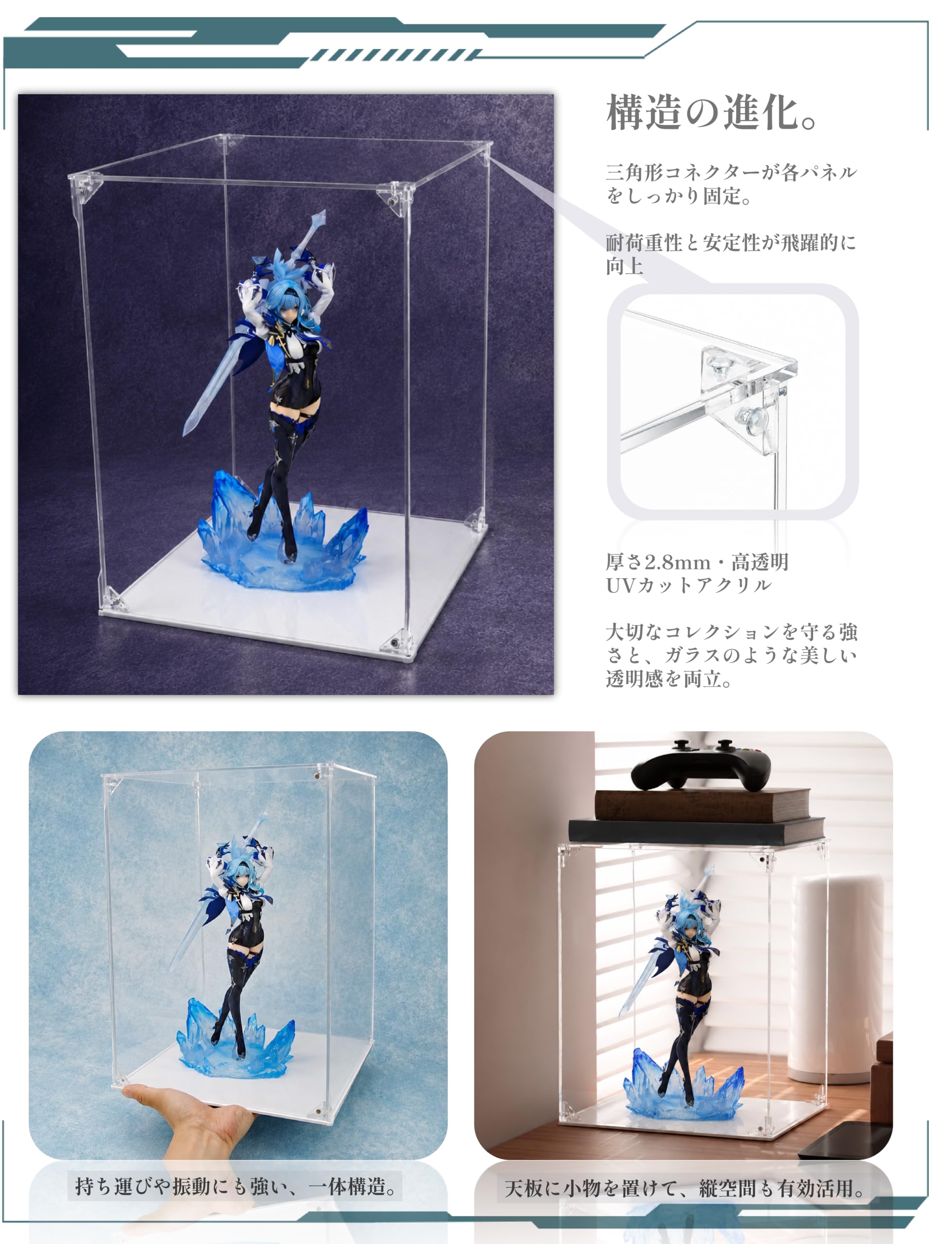 Amazon.co.jp: COOLTAKU フィギュアケース アクリル UVカット 白い台座