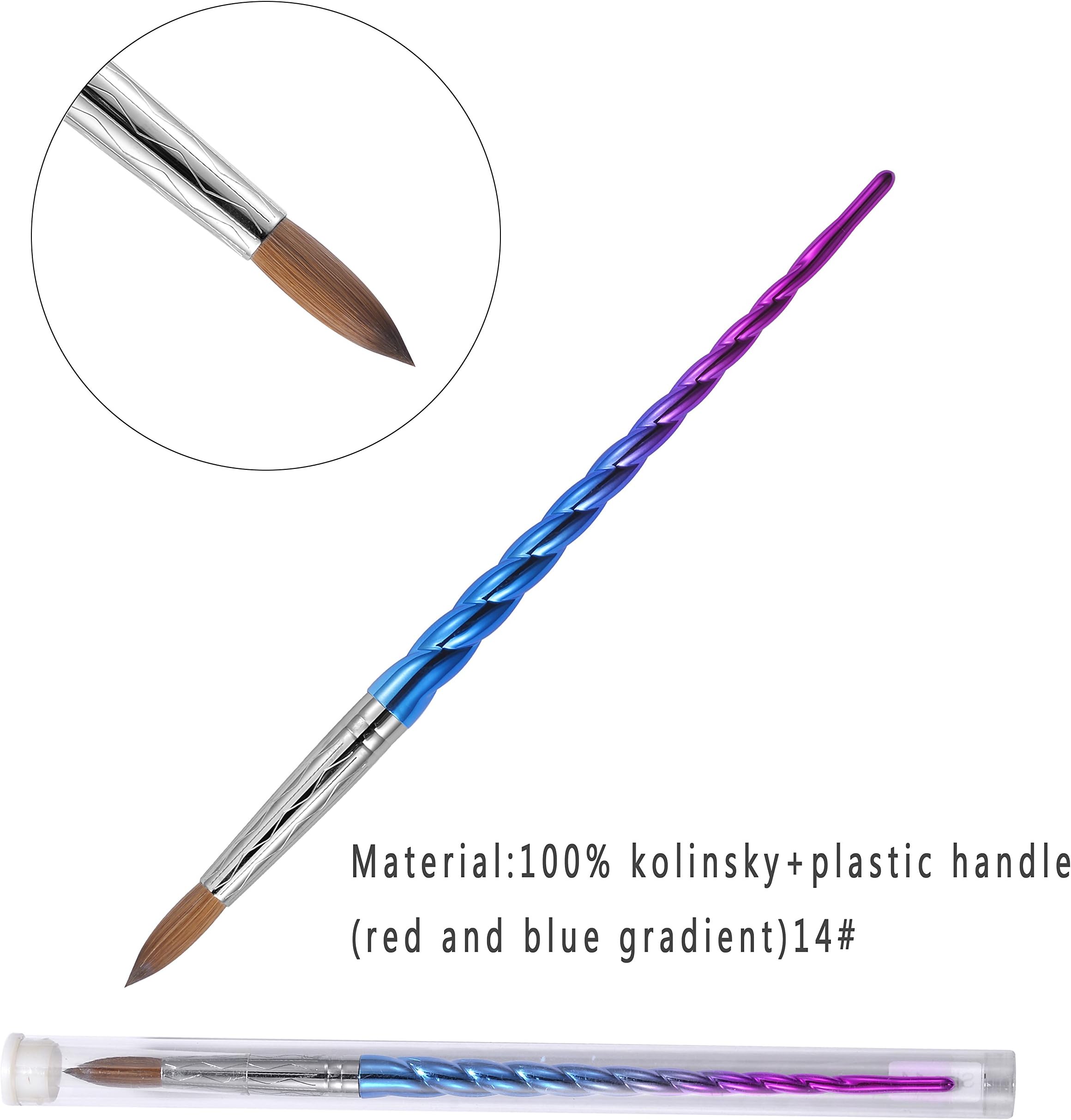 Esung Unicorn Kolinsky Acrylic Nail Brush High End Quality 100% Pure Kolinsky Hair Size 14
