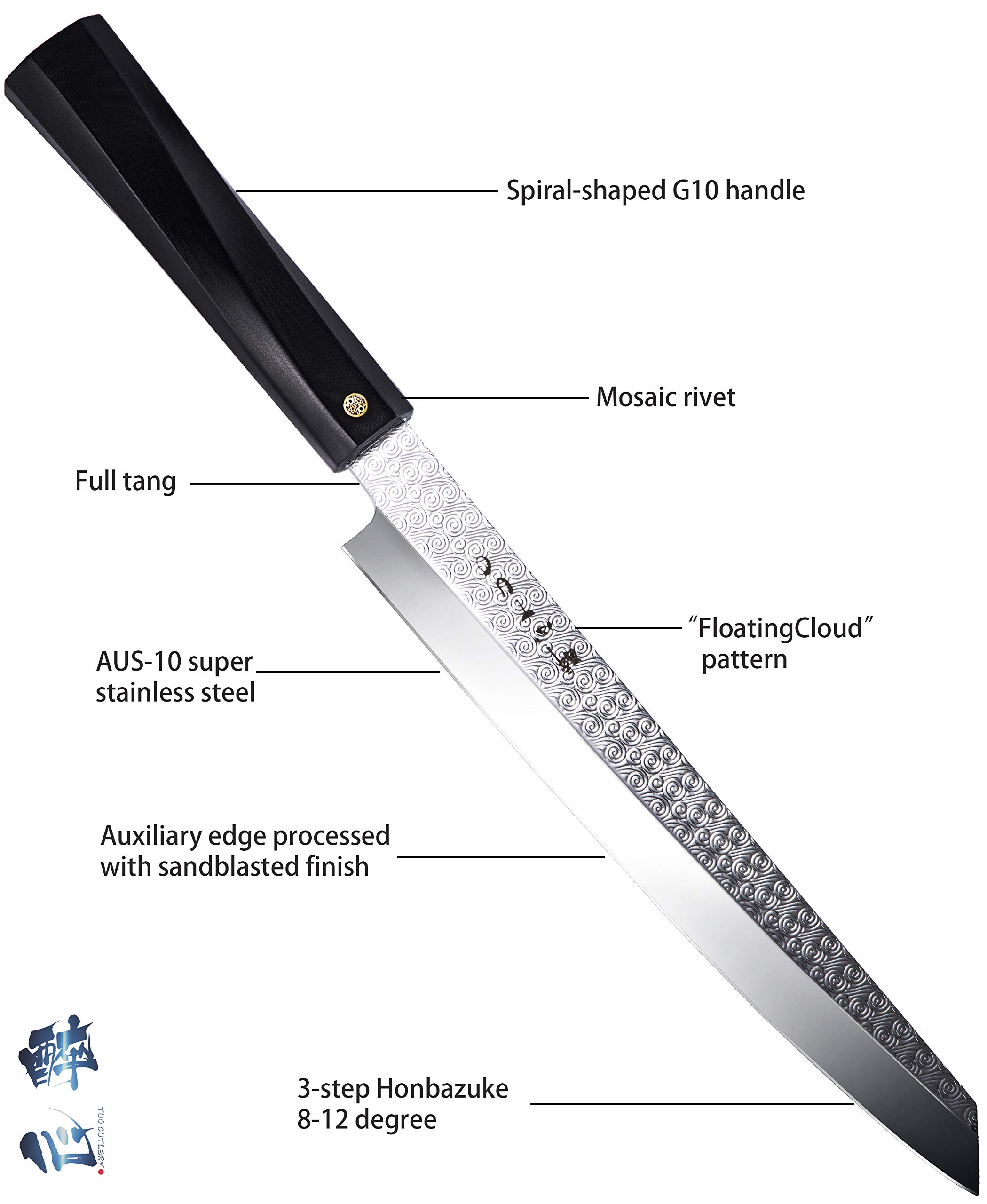 TUO Sashimi Sushi Yanagiba Knife Japanese Kitchen Knife 8.25" with