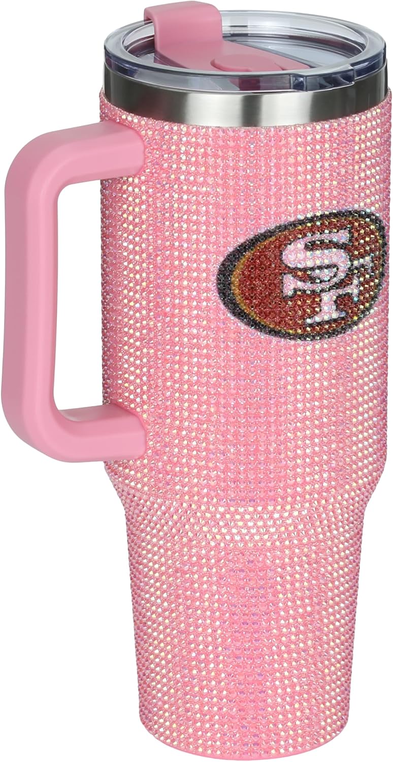 The Memory Company Officially Licensed NFL Game Day Tumbler - 40oz Stainless Steel Double-Wall Insulated Team Color Bling Cup with Team Logo, NFL Licensed Sports Travel Mug with Lid & Straw - Image 3