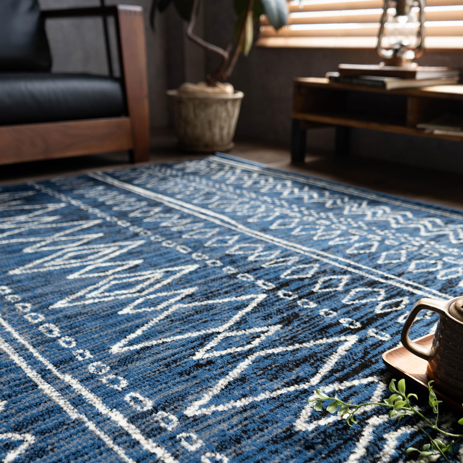 Amazon.co.jp: サヤンサヤン 幾何学 手書き風 ラグマット ステッチ