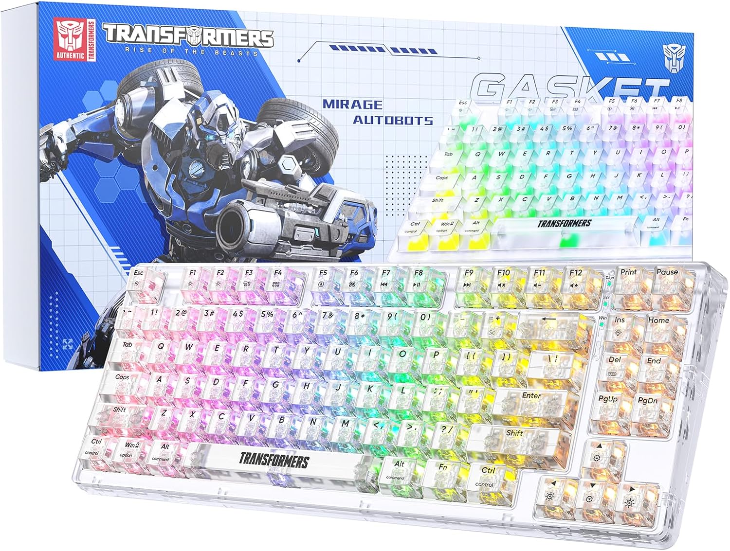 Transformers TF-Crystal 85 Keys Mechanical Keyboard and packaging