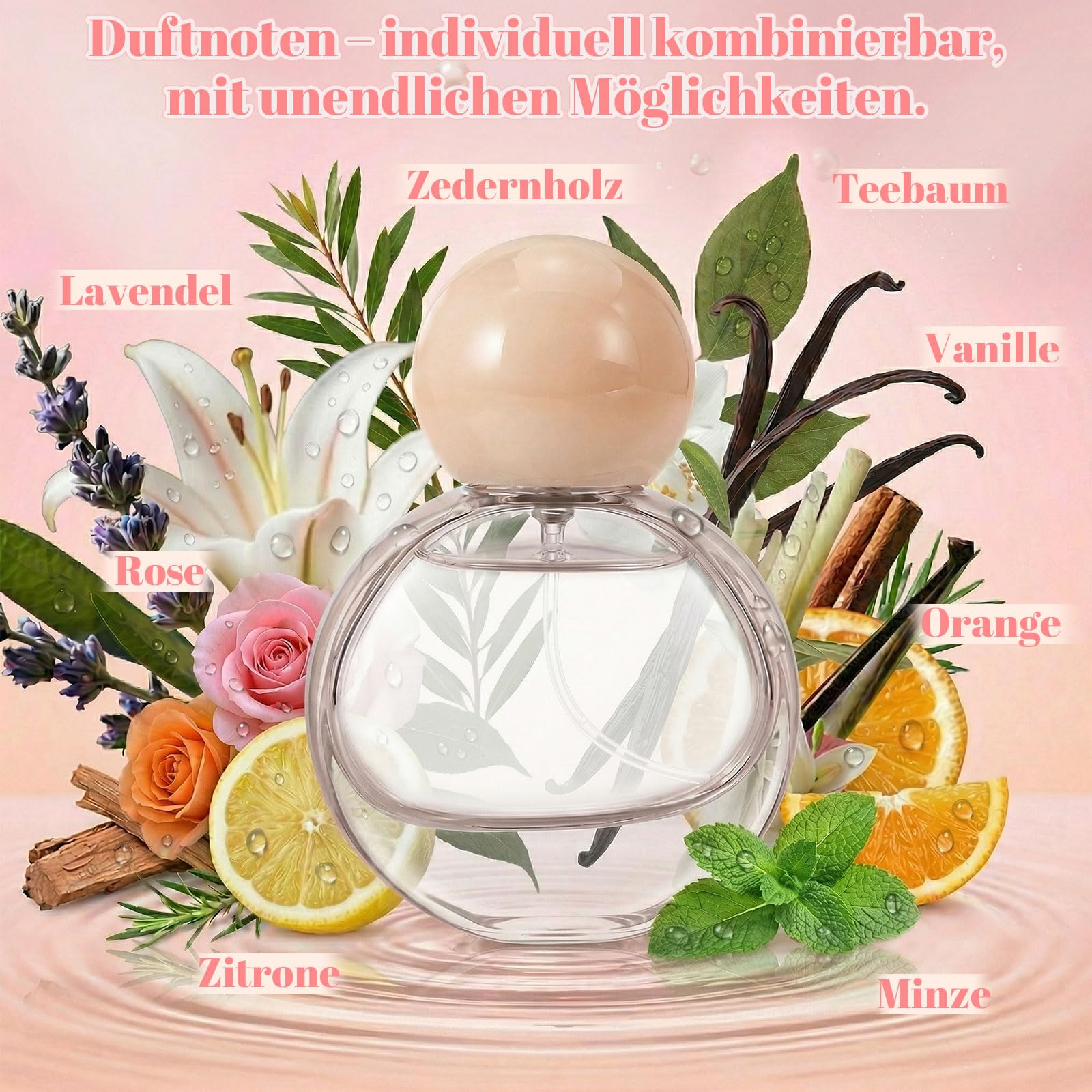 Parfüm Selber Machen Set, Damen Perfume Oil Making Kit, Kreative Bastelset Erwachsene DIY mit Ätherisches Öl, Langlebiges Mini Düfte als Geschenk für Frauen/Mädchen/Männer