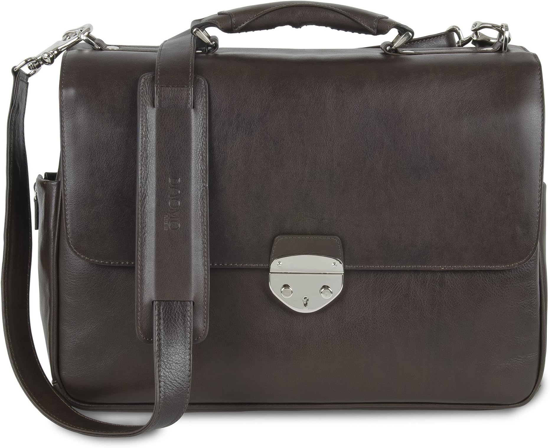 DUOMO Italian Leather Vecchio 2-Gusset Briefcase