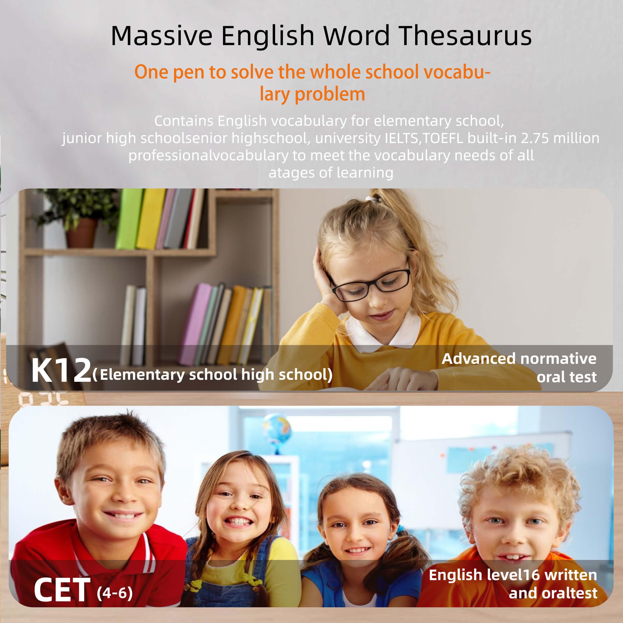 Penna traduttore per dislessia e apprendimento delle lingue, dispositivo di traduzione vocale in 112 lingue con modalità offline, estratto di testo e lettore di scansione portatile, per bambini/adulti