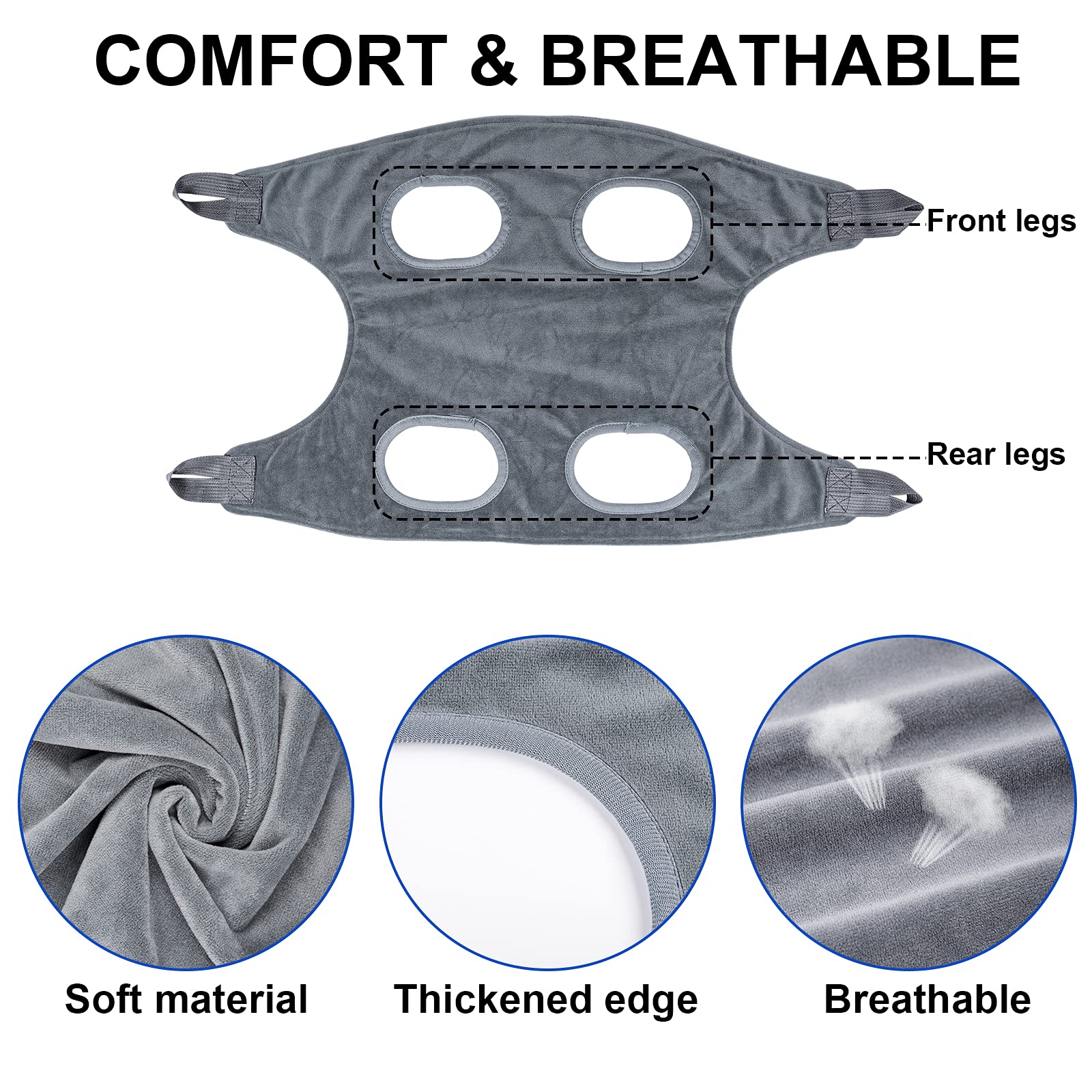 Kkiimatt Hundepflege-Hängematte XS – Grau, Für Nageltrimmen & Fellpflege, Mit Nackenstütze, Für Hunde 3,6–6,4 Kg