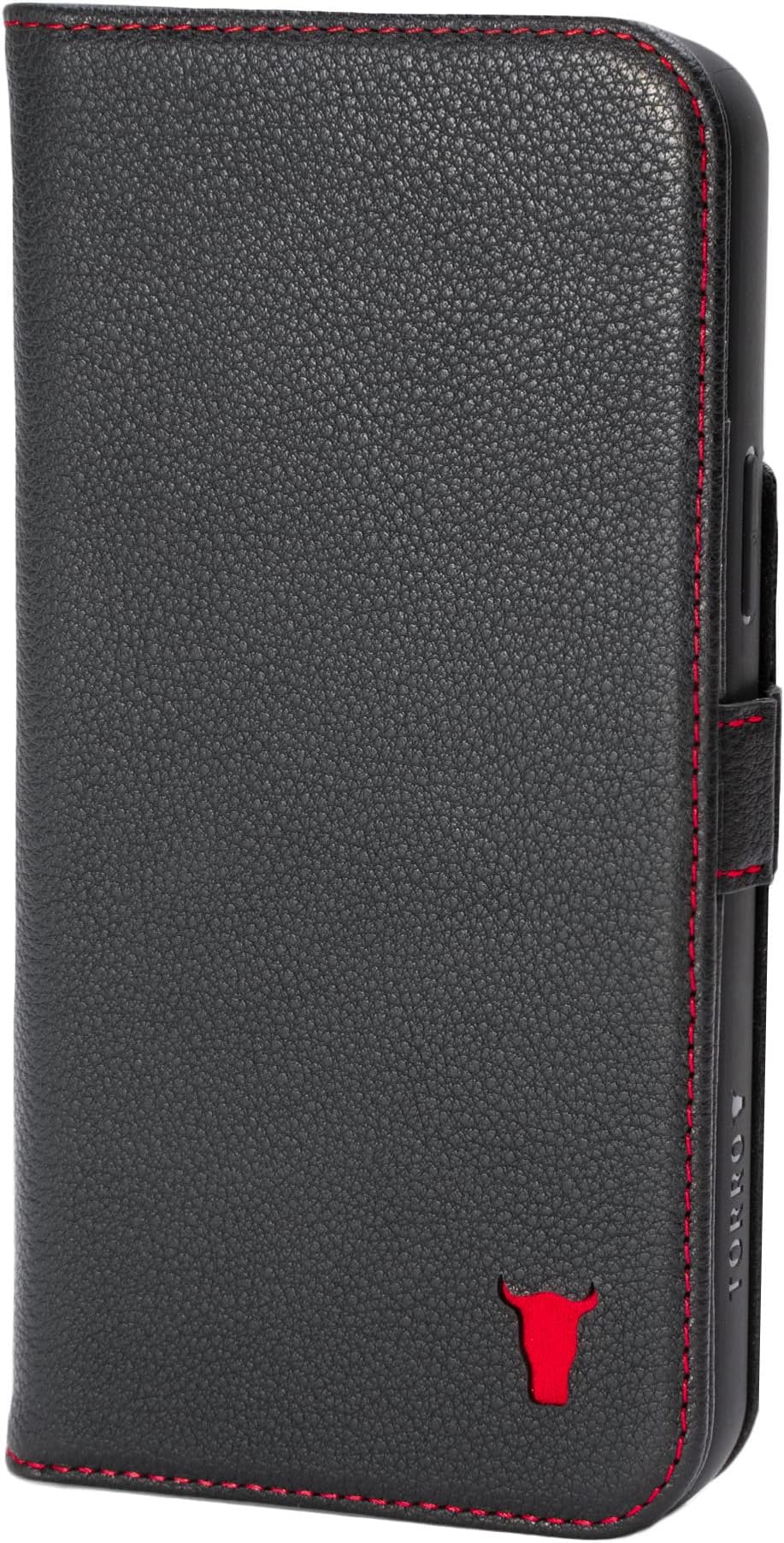 TORRO Case Compatible with iPhone 14 Pro Max – Premium Leather Wallet Case (Compatible with Official MagSafe Chargers) (Black)