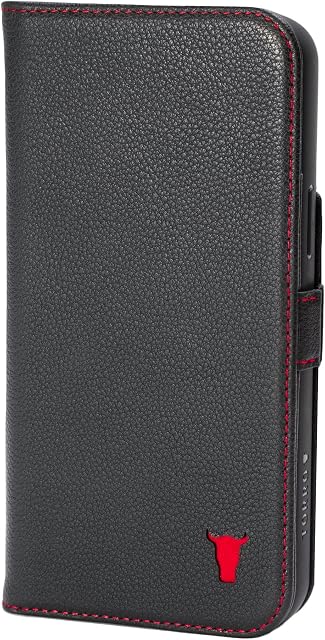 TORRO Leather Case Compatible with iPhone 14 Pro  Genuine Leather MagSafe Compatible Wallet Case with Card Holder (Black)