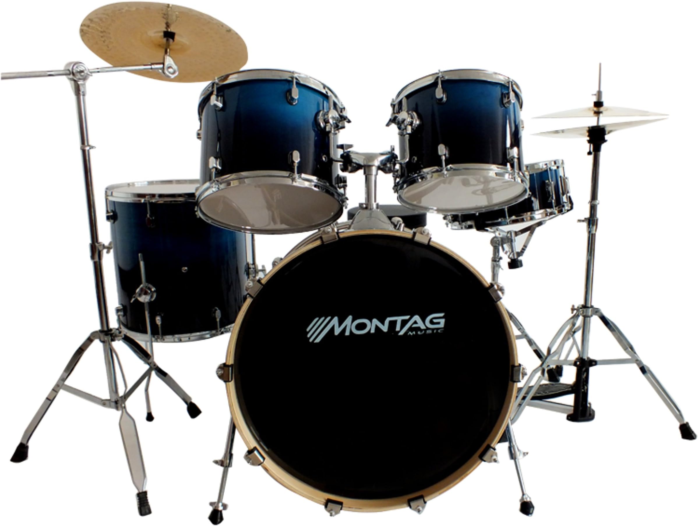 Adult Drum Set Maple Coated Drum Set 5 Drums 2 Cymbals