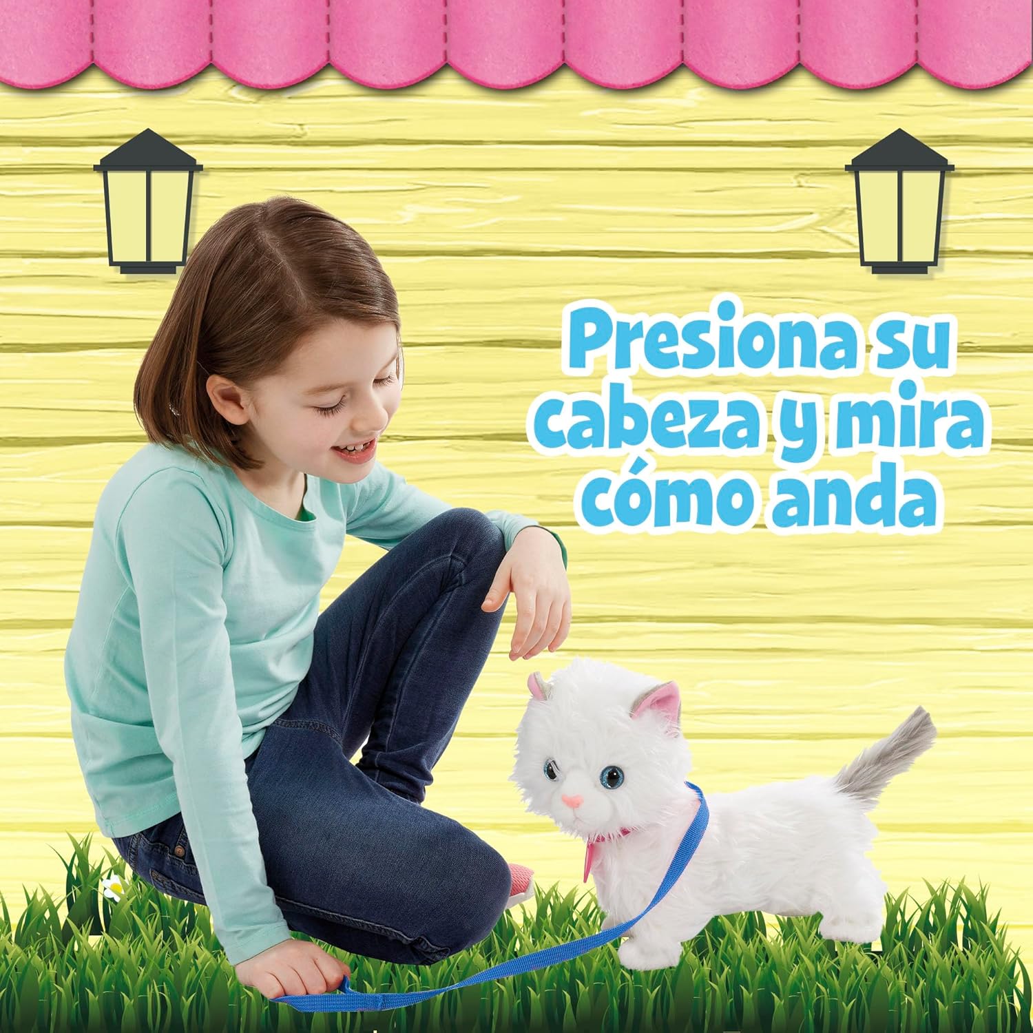 Bizak Animagic 64550196 Mimi Mimitos Interactive Plush Animal from 2 Years Old Cute and Funny Kitten Very Soft Walks, Aims and Wobbles the Tail