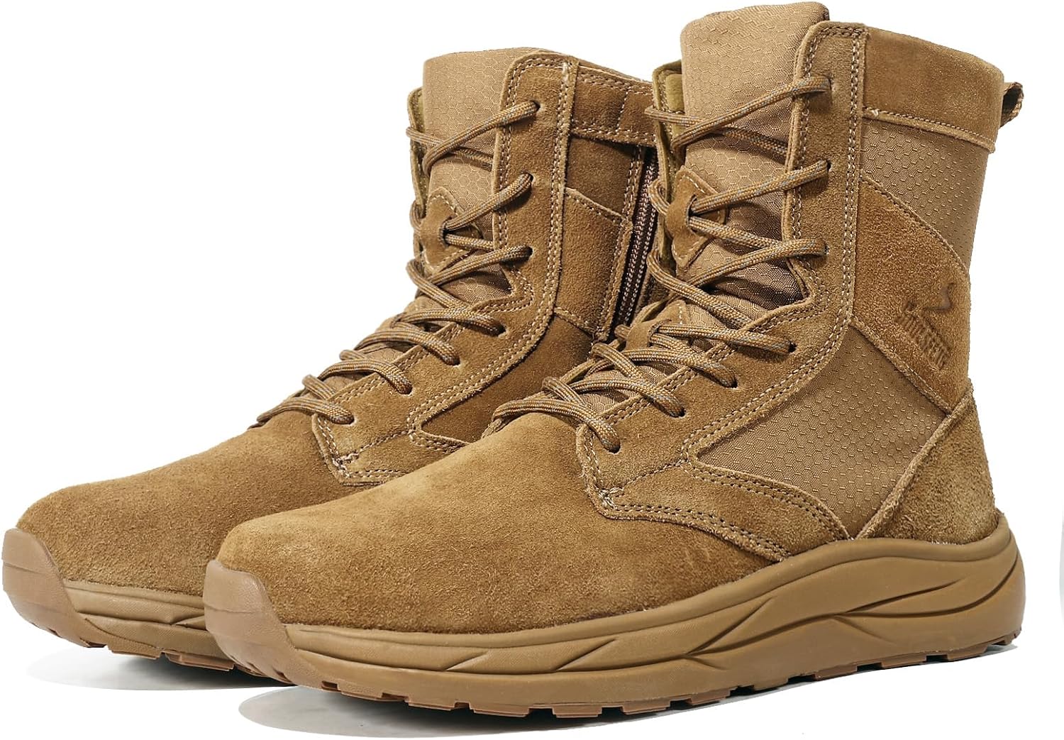 Soulsfeng Men's Women's Tactical Boots Lightweight Side Zipper Outdoors Combat Hiking Desert Military Boots