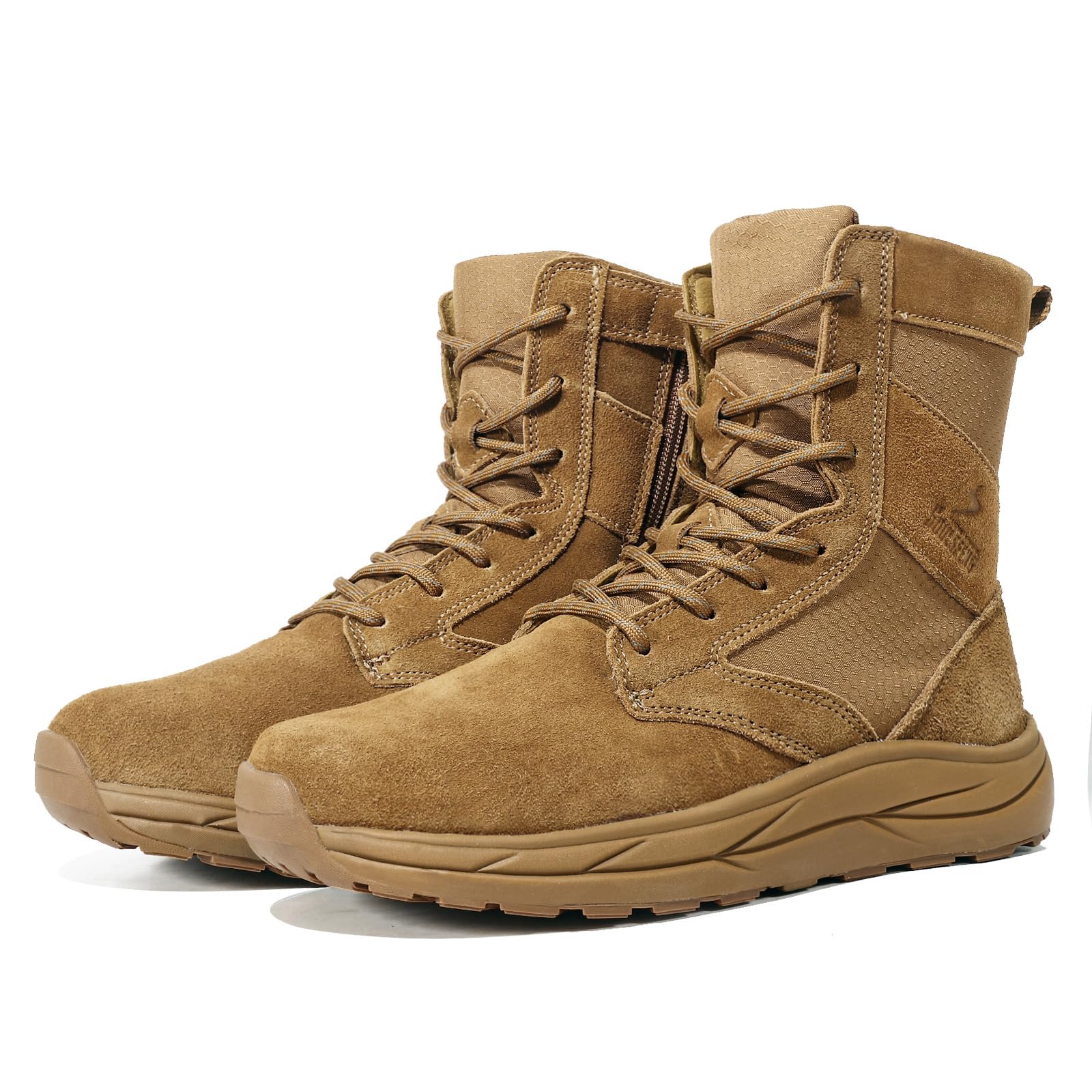 Soulsfeng Men's Women's Tactical Boots Lightweight Side Zipper Outdoors Combat Hiking Desert Military Boots