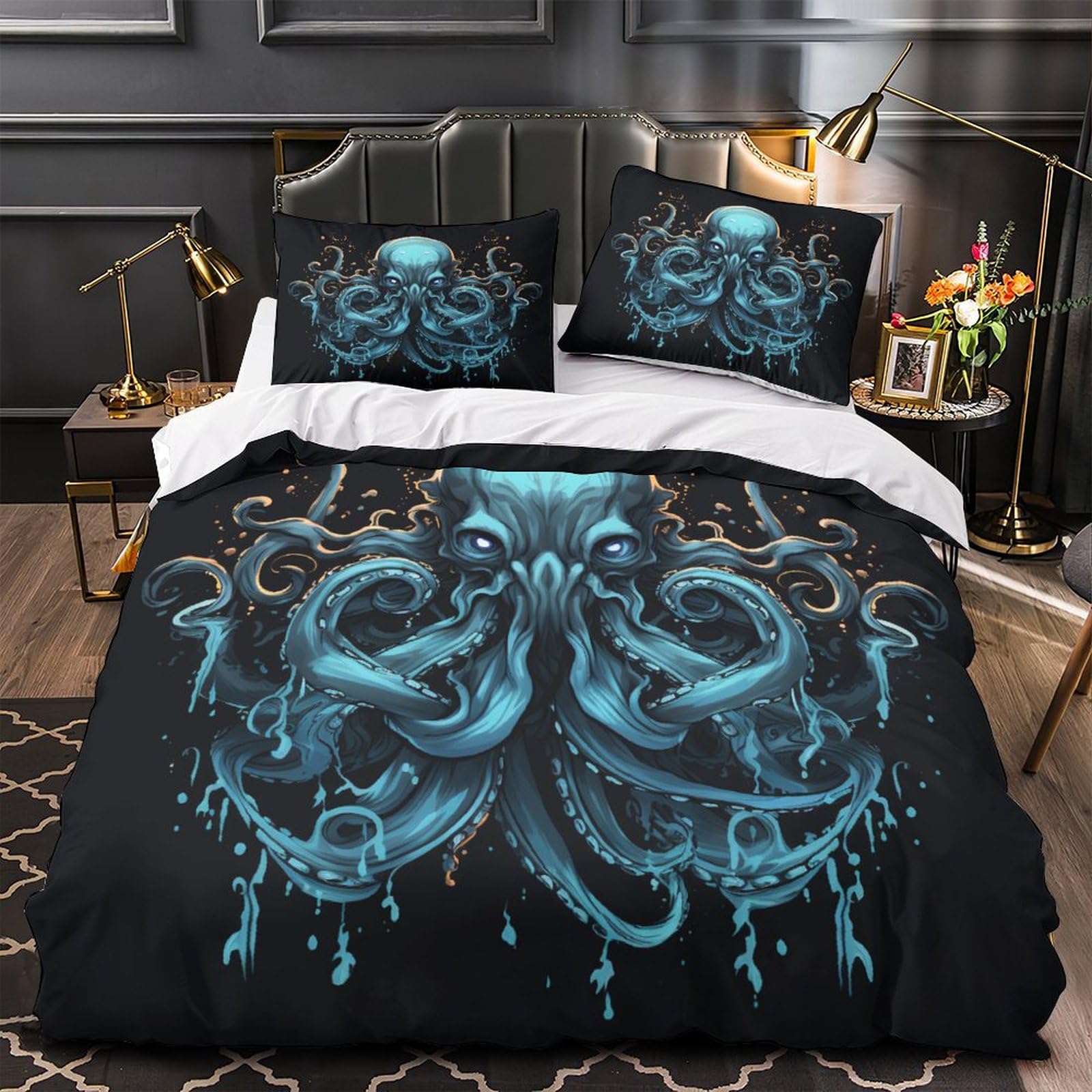 Housse de couette Cthulhu 260x220cm en microfibre haut de gamme avec zip
