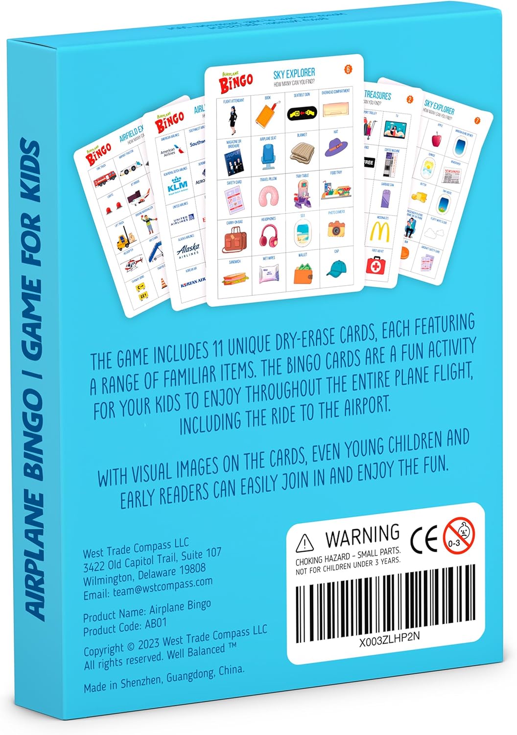 WELL BALANCED Airplane Games - Airplane Bingo Travel Essentials Kids Activities 3-8 Year Old, Must Haves image 9 of 9 B0CKFFQ465