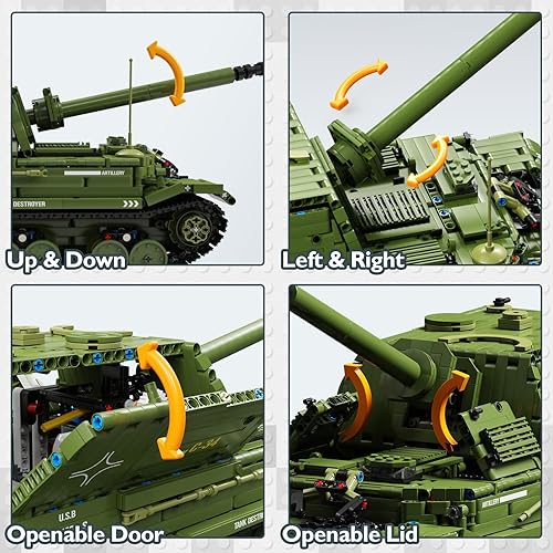 Miniatura 5 de JMBricklayer Juguetes de construcción de destructor de tanques militares, camiones de batalla del ejército de la Segunda Guerra Mundial para