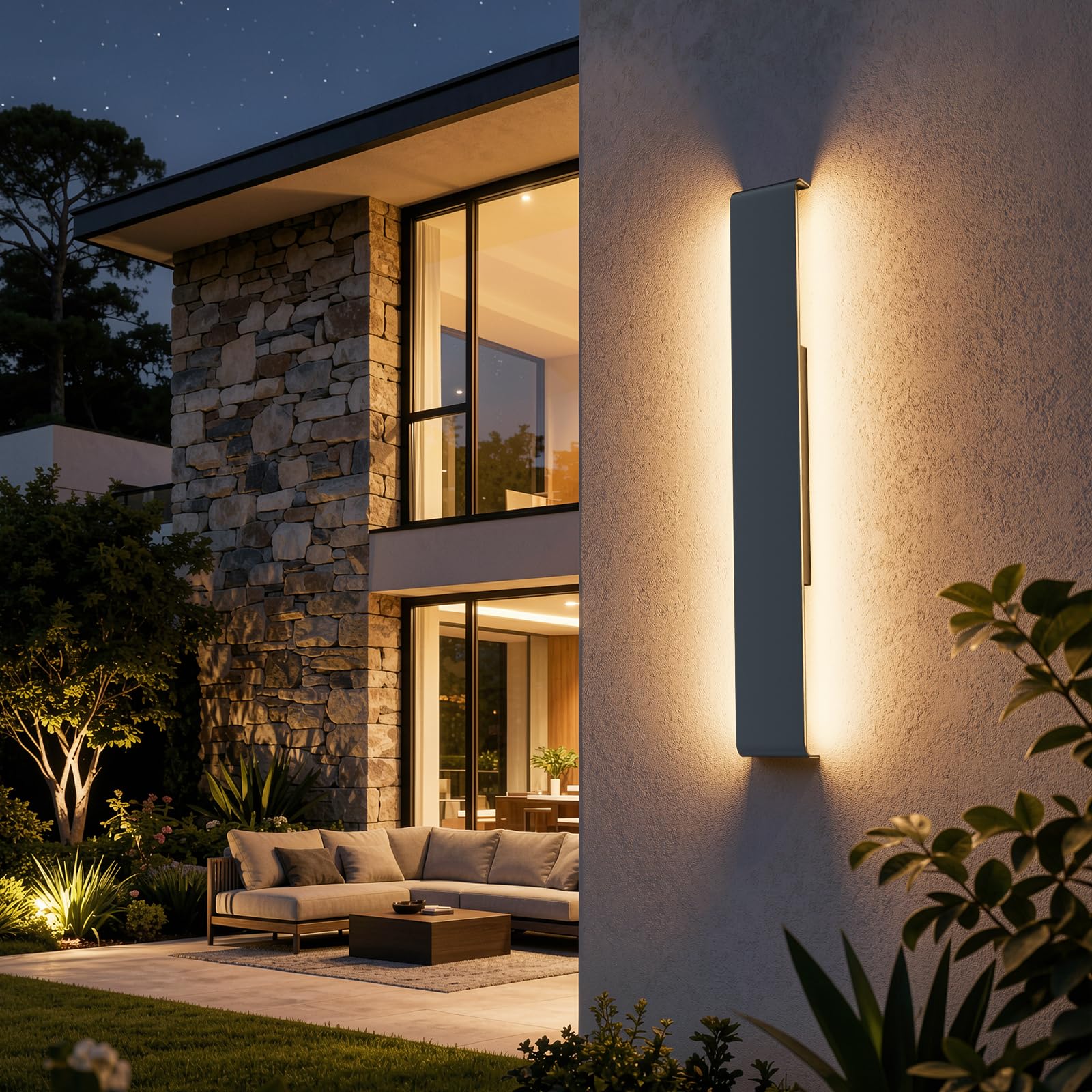 Klighten 20W Applique Murale Exterieur, Aluminium Longue Extérieure Éclairage Mural Imperméable IP65 Pour Jardins, Terrasses, Lampe Murale Exterieur Blanc Chaud 3000K (Anthracite, 60CM)