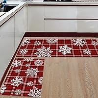 Vista 20 de Alfombras de cocina de Navidad, absorbentes, antideslizantes, para piso, muñeco de nieve, rojo y negro, a cuadros, alfombras y tapetes pequeños