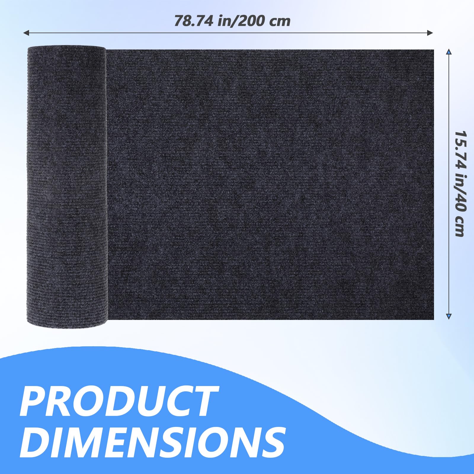 Sibba 2PCS Self-Adhesive Cat Scratch Mat Trimmable 78.74 × 15.74” Cat Scratching Couch Furniture Protector Cats Scratcher Carpet DIY Pet Scratch Post Pads Replacement for Indoor Grinding Claws Sofa
