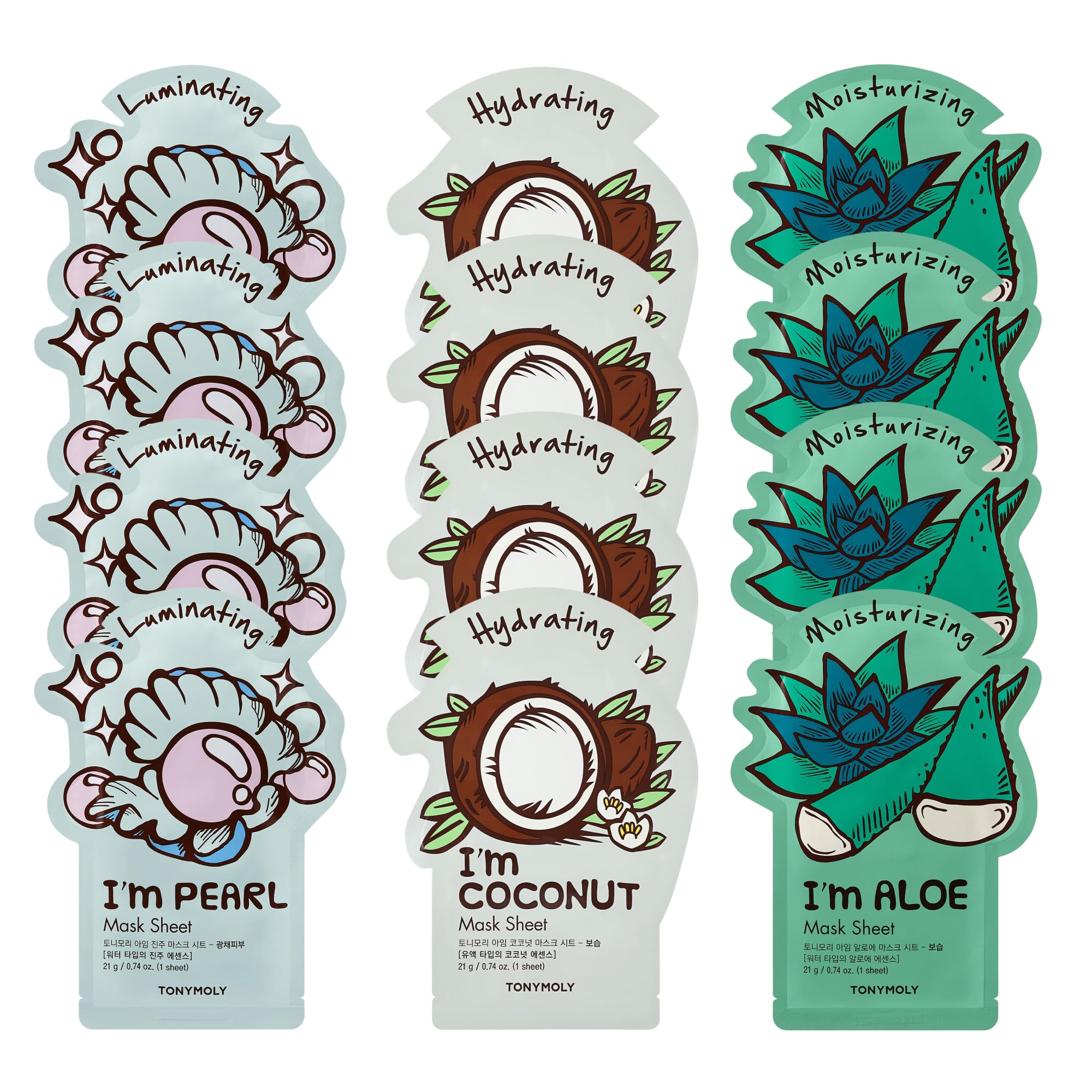 TONYMOLY I'm Face Sheet Masks - Hydrating & Soothing Korean Skincare