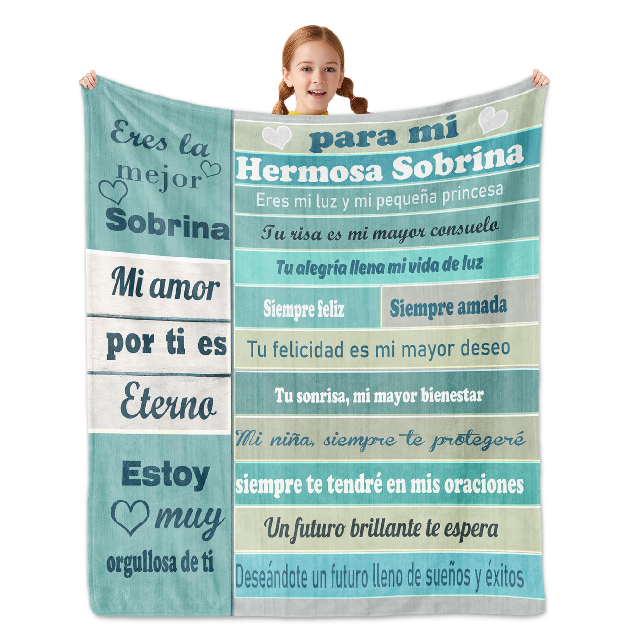 NEXVSGL Regalos para Sobrina, Niece Birthday Gift Blanket in Spanish 50"X60", Regalo Nia Cumpleaos, Graduacin, Navidad, Da de la Madre, Da de San
