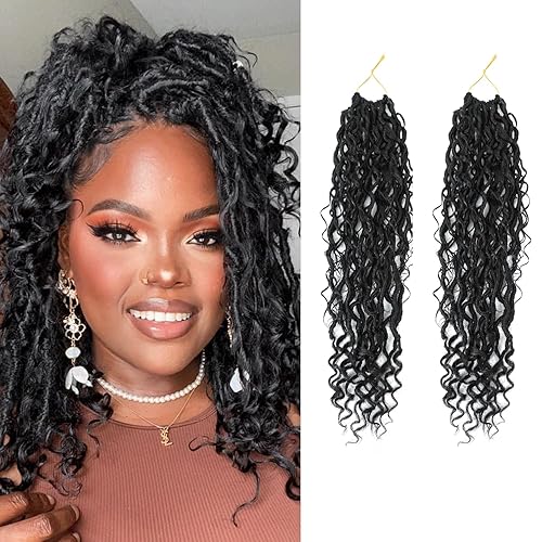 2 Packs Boho Faux Locs Crochet Hair Pre-looped 14 Inch