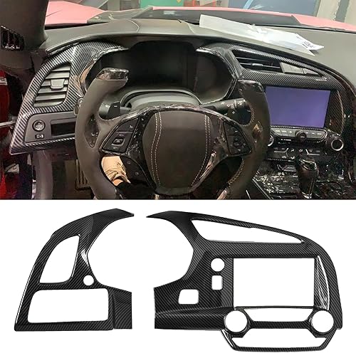 para C7 Corvette Rejilla de Salida de Aire de Control Central de Fibra de Carbono Accesorios de Cubierta para 2014-2019 Chevrolet Corvette C7